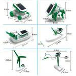 6 in 1 Solar Power Robot Kit DIY Assemble Gadget Airplane Boat Car Train Model